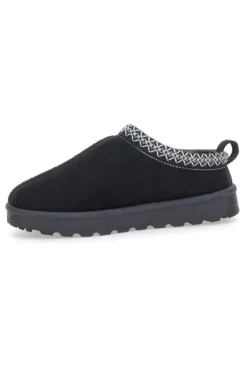Pittarello Love PK1859C schwarze Hausschuhe mit verziertem Profil und Pelzinnenseite