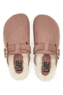 Pittarello Love 1071 Rosa Hausschuhe mit Schnalle und Fellfutter