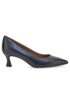 Pittarello Plus 555 Schwarze Pumps aus Leder mit mittlerem Absatz, hergestellt in Italien