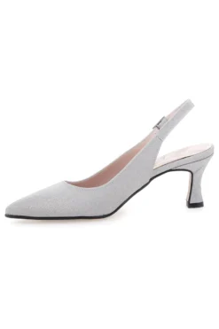 Pittarello Romantic 54366 silberne Glitzer-Slingback-Pumps