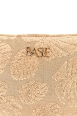 Pochette beige fantasia floreale con frange Basile CLASSBA22209
