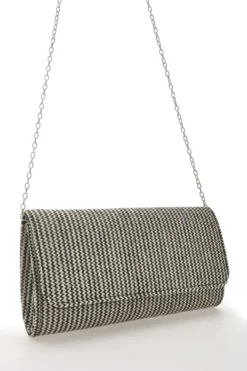 Pochette Effetto Paglia Intrecciata Bianca e Nera COVERI COLLECTION 0149-H