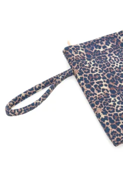 Pochette leopardata blu con stampa animalier Basile CLASSBA23633