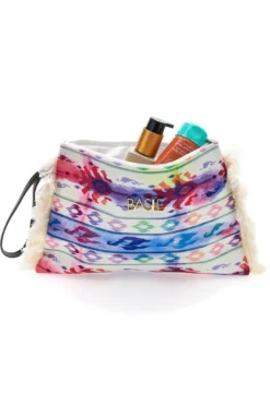 Pochette mare multicolor con frange in tessuto leggero Basile BA26433