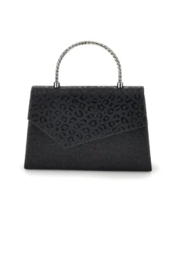 Pochette nera con texture all over e catena Nbg SERA/3488