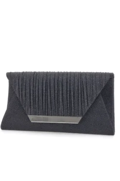 Pochette Nera Effetto Brillantinato con Calamita e Tracolla Rimovibile COVERI COLLECTION 0149-F