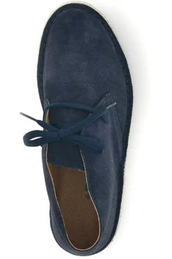 Polacchini blu in pelle stringati Ptr 2902
