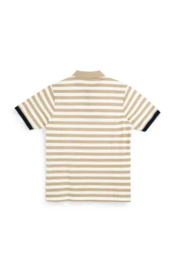Polo beige e bianca a righe 100% cotone U.s. grand polo US61505M