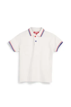Polo bianca con colletto a contrasto Pitt kids Pt-b-pl-9053