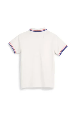 Polo bianca con colletto a contrasto Pitt kids Pt-b-pl-9053