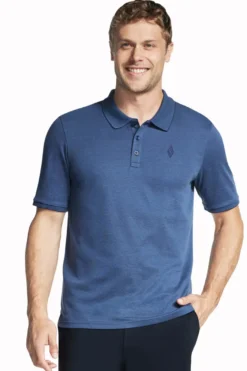 Polo blu traspirante Skechers Off Duty Polo
