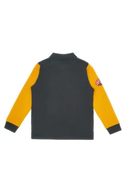 Polo nera con maniche gialle a contrasto Pitt Kids PT-PL-8011