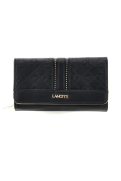 Portafoglio Lungo Nero con Monogram e Borchie Lancetti LL26S-505-68