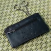 Portamonete nero in vera pelle con doppia zip Navigare PF881-16