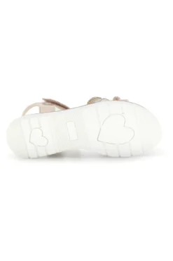 Puderfarbene Sandalen mit hellem Band und Riemen Thank you girl 15101