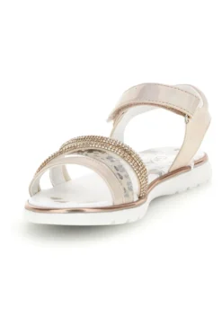 Puderfarbene Sandalen mit hellem Band und Riemen Thank you girl 15101