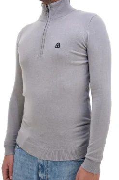 Pullover grigio con mezza cerniera BOARDMAN NBY8017
