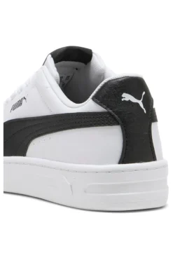 Puma Court Classic Clean Jr. Weiße Sneaker mit schwarzen Details
