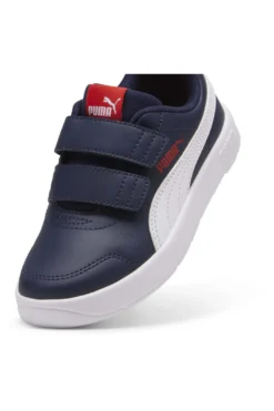 Puma Courtflex V3 V PS Blau und Weiß Turnschuhe