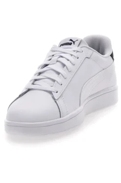 Puma Smash 3.0 L Weiße Turnschuhe mit Schnürsenkeln