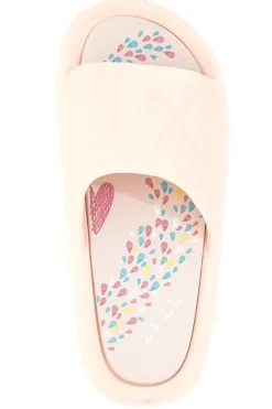 Rosa Gummi-Slipper mit breitem, verziertem Fußbett 2T2L 1055