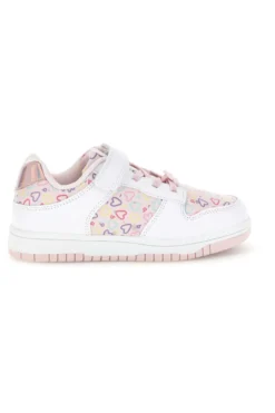 Rosa Turnschuhe mit mehrfarbigen Herzen Pitt Kinder K251309