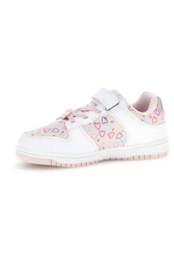Rosa Turnschuhe mit mehrfarbigen Herzen Pitt Kinder K251309