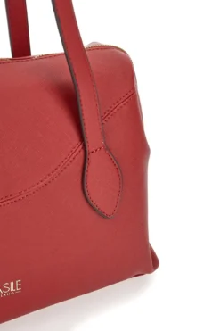 Rote Tasche mit zwei Tragegriffen und abnehmbarem Schultergurt, Basile BA1309SAF