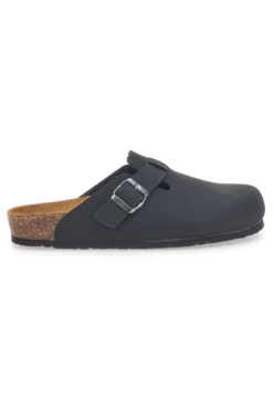 Sabot neri con fibbia e sottopiede in pelle Biomodex 32950