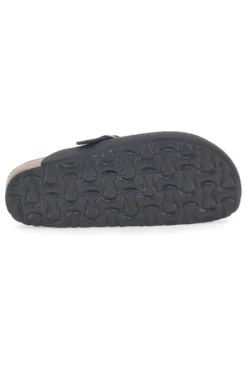 Sabot neri con fibbia e sottopiede in pelle Biomodex 32850