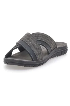 Sandali antracite con fasce incrociate e sottopiede comfort INBLU 03 VT
