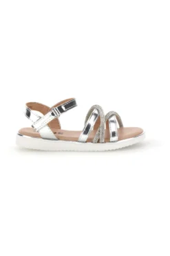 Sandali argento cinturino regolabile Pitt kids 392627S