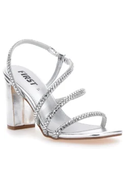 Sandali Argento Con Cinturino e Dettagli Brillanti The First 255