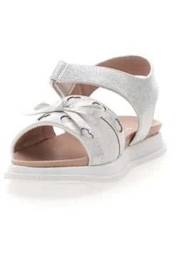 Sandali argento con cuori traforati PITT KIDS 39G2522S