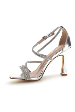 Sandali argento con strass First lady P692
