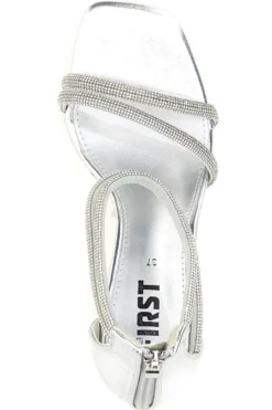 Sandali Argento Con Tacco Alto e Strass The First 254