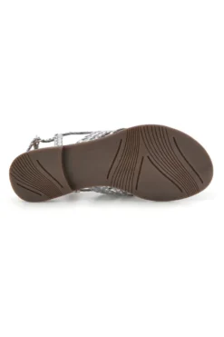 Sandali argento in vera pelle infradito intrecciati Pittarello look IF6300