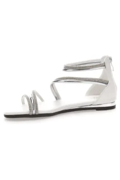 Sandali bassi bianchi con strass Cafè Cost W4