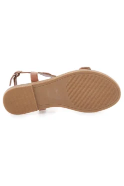 Sandali Bassi Marroni Dettaglio Intreccio The First Chic PREA752
