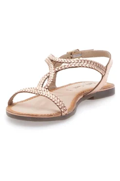 Sandali bassi rose gold con dettagli intrecciati Cafè Cost 95158