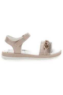 Sandali Beige con Catena Decorativa e Chiusura A Velcro GRAZIE GIRL 14320