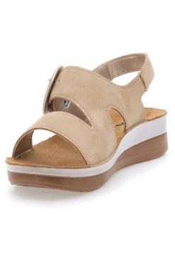 Sandali beige con cinturino comfort e zeppa leggera Inblu 21FT