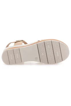 Sandali beige con cinturino e zeppa leggera Bio Up 405
