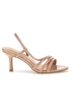 Sandali beige con listini e tacco medio First lady P709