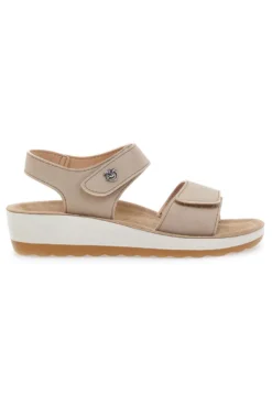 Sandali beige con sottopiede in pelle FLY FLOT 42K23HC