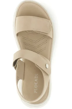 Sandali beige con strappi in velcro suola comfort Plocadi G88382