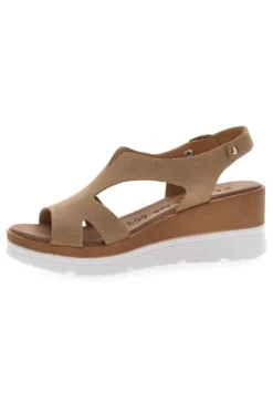 Sandali Beige con Zeppa Bianca e CInturino PLOCADI 11074113