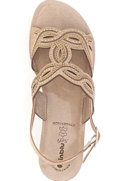 Sandali beige con zeppa decorati Inblu 14 GO