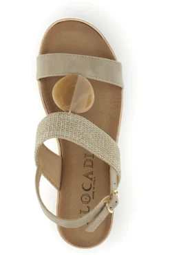 Sandali beige con zeppa e cinturino Plocadi 11075116