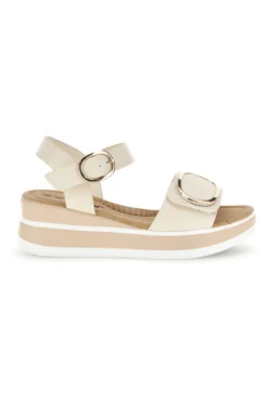 Sandali Beige con zeppa e dettaglio decorativo Energy E471